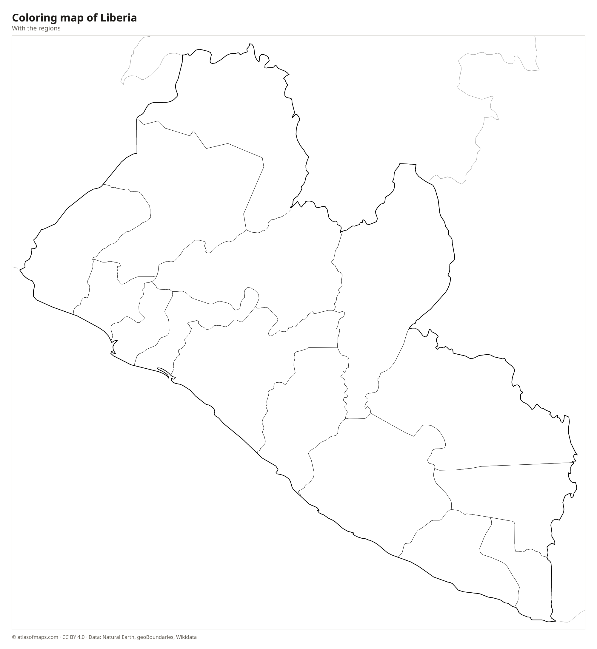 Coloring map of Liberia
