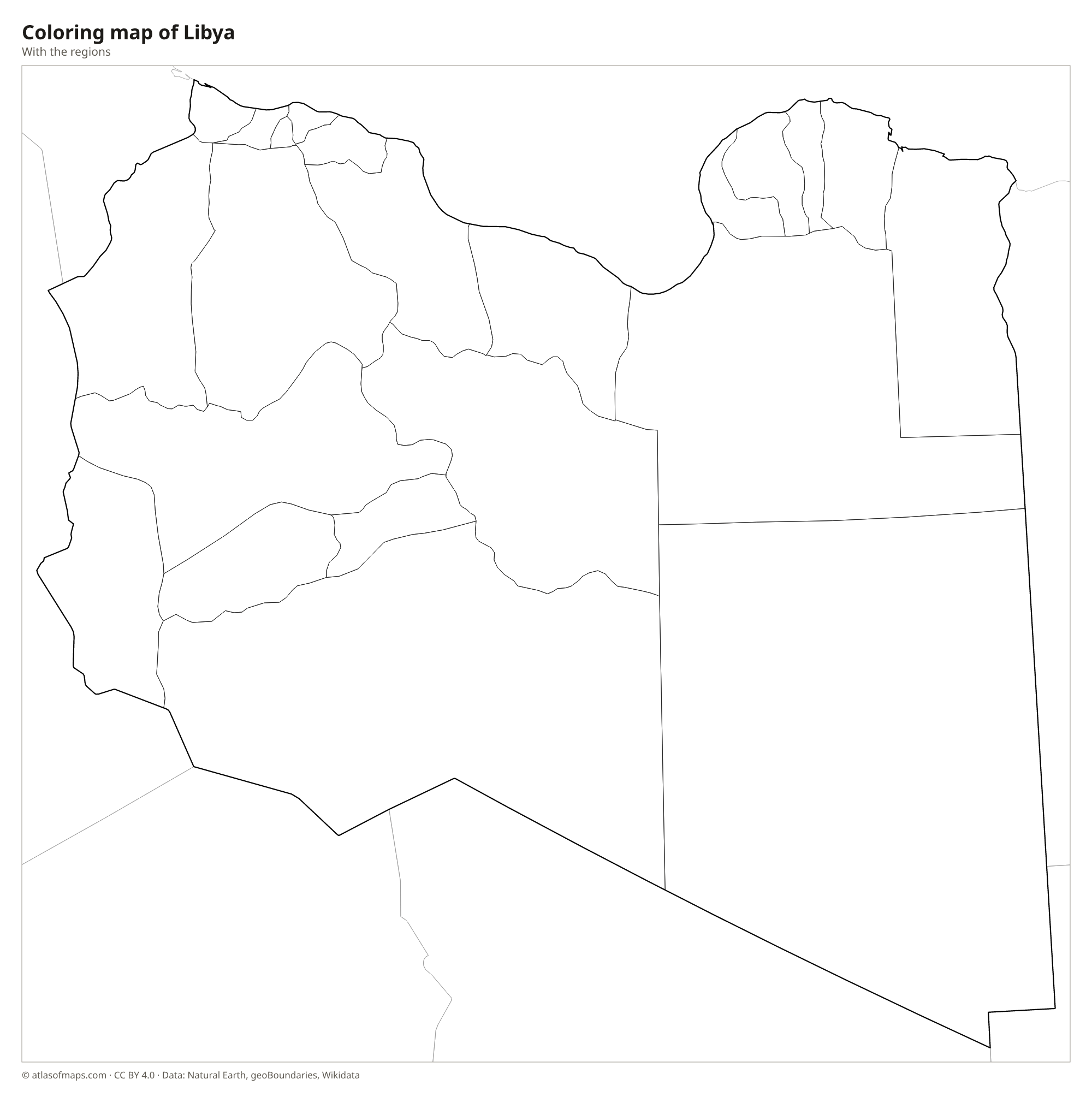 Coloring map of Libya
