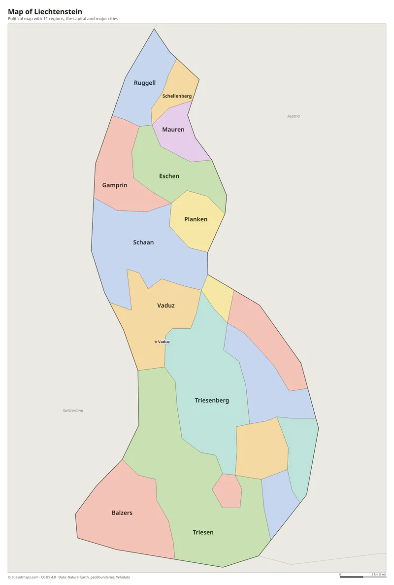 Map of Liechtenstein