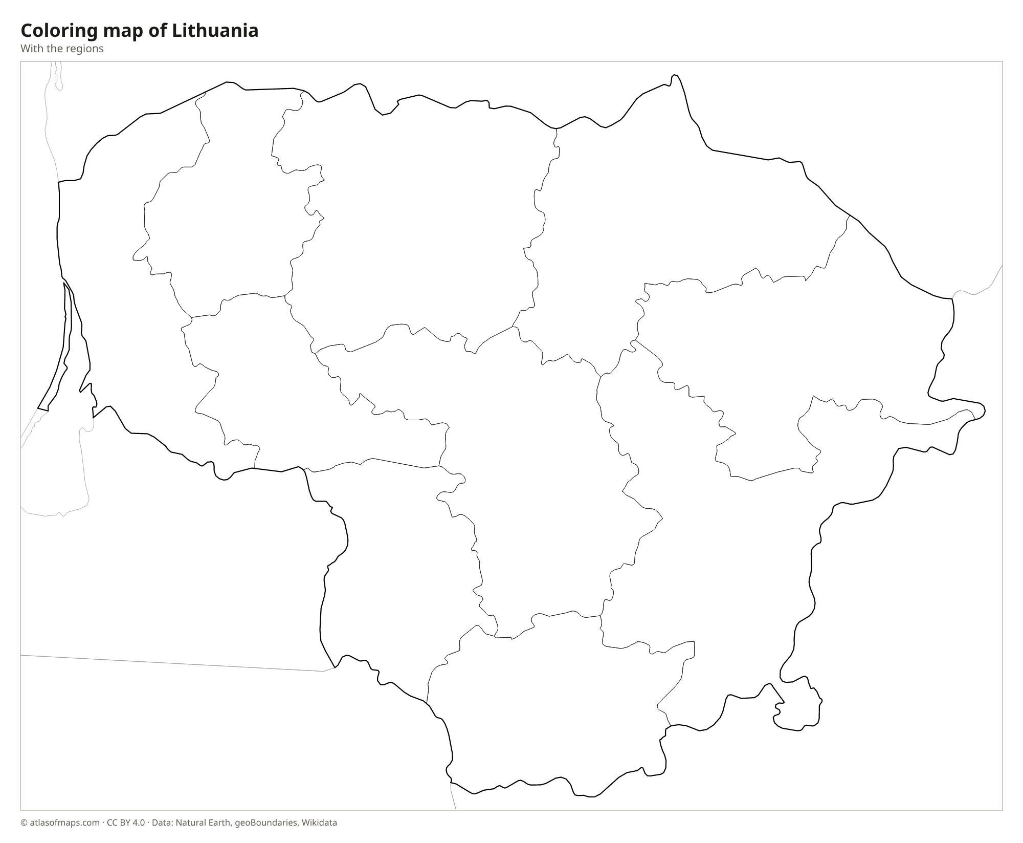 Coloring map of Lithuania