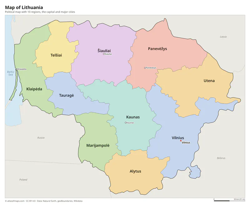 Map of Lithuania