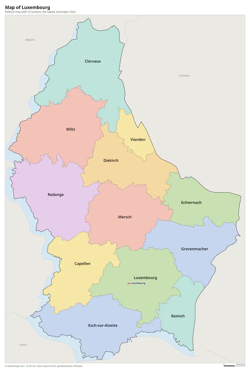 Map of Luxembourg