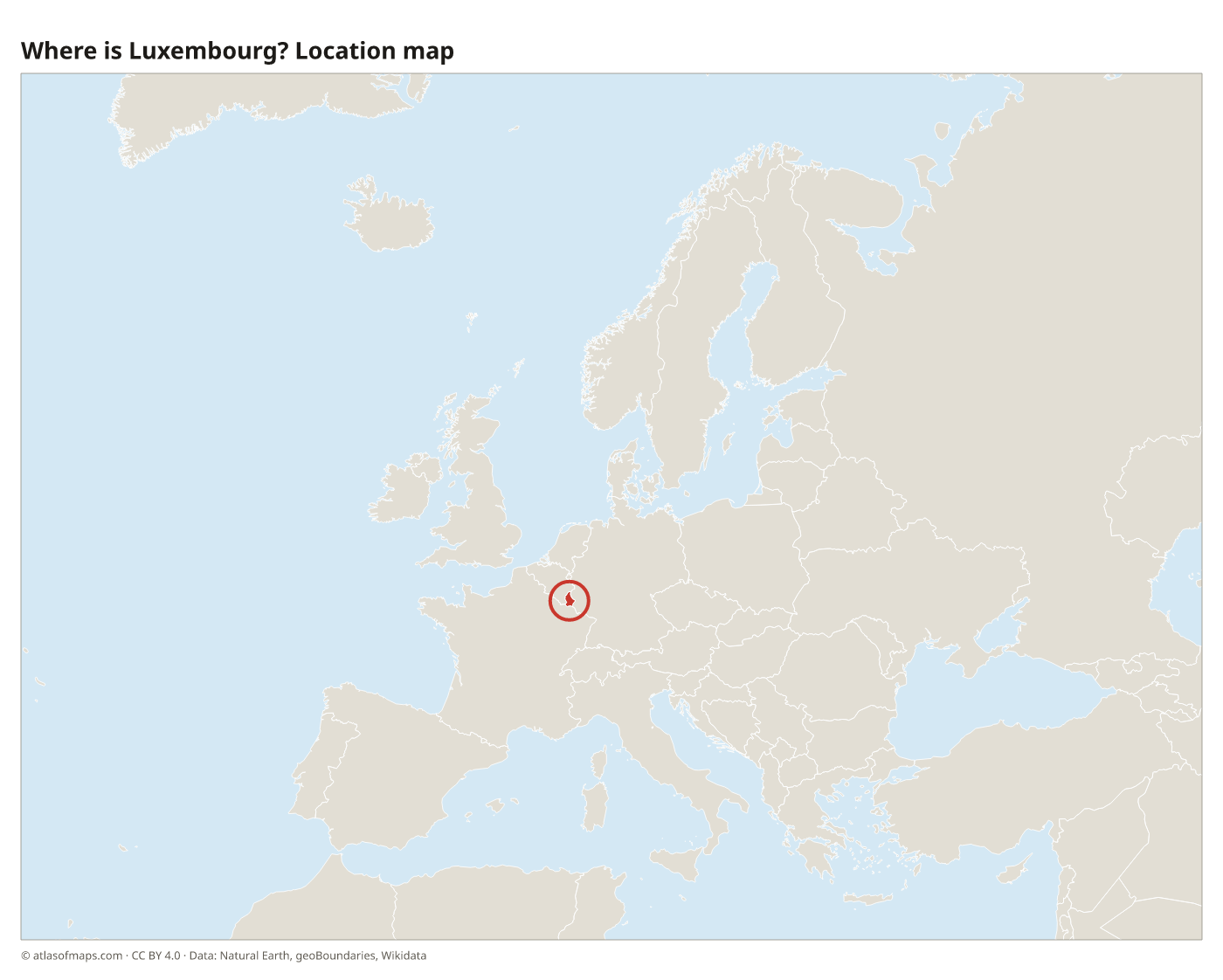 Where is Luxembourg? Location map with Luxembourg highlighted in red