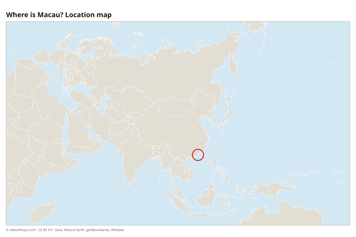Where is Macau? Location map with Macau highlighted in red