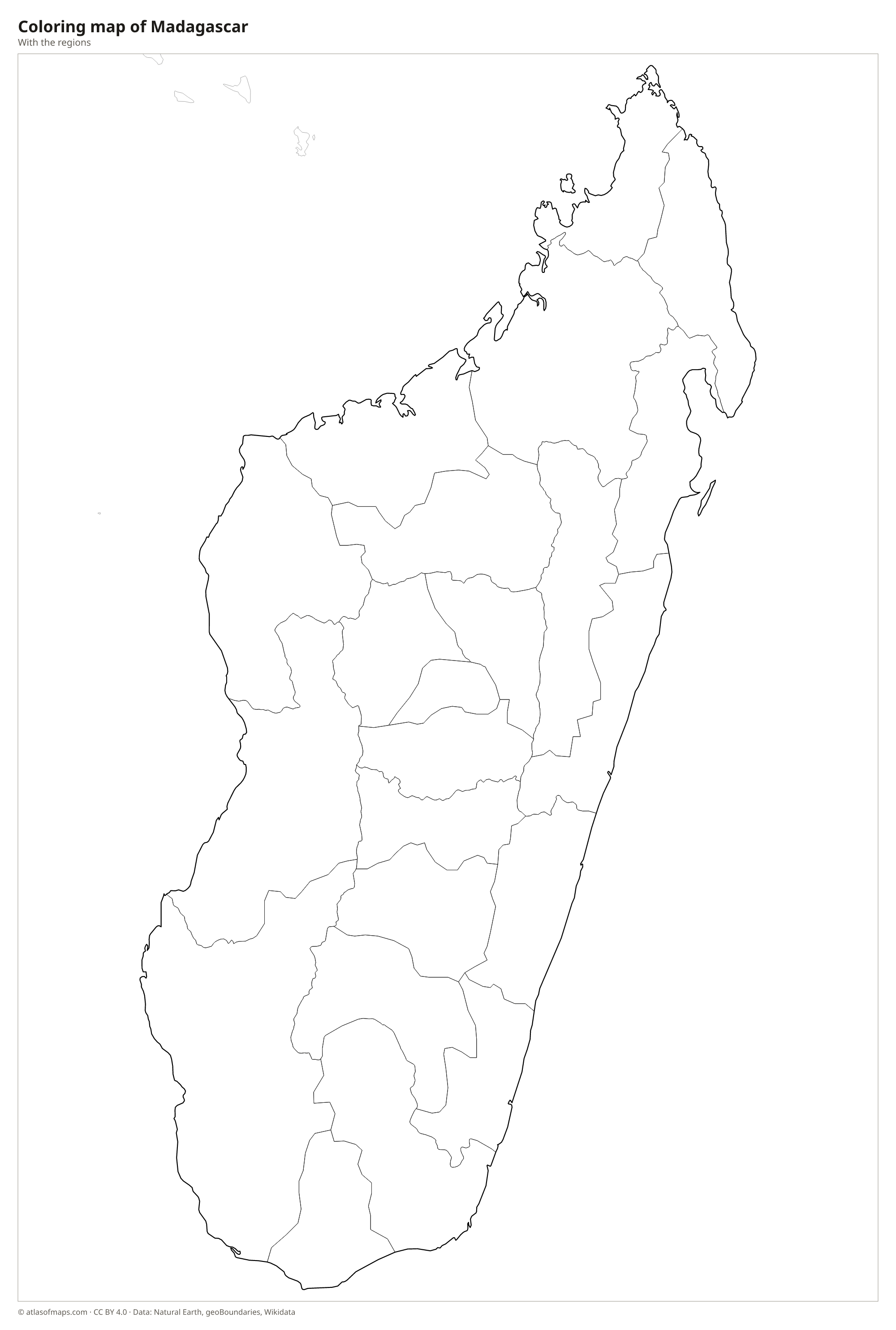 Coloring map of Madagascar
