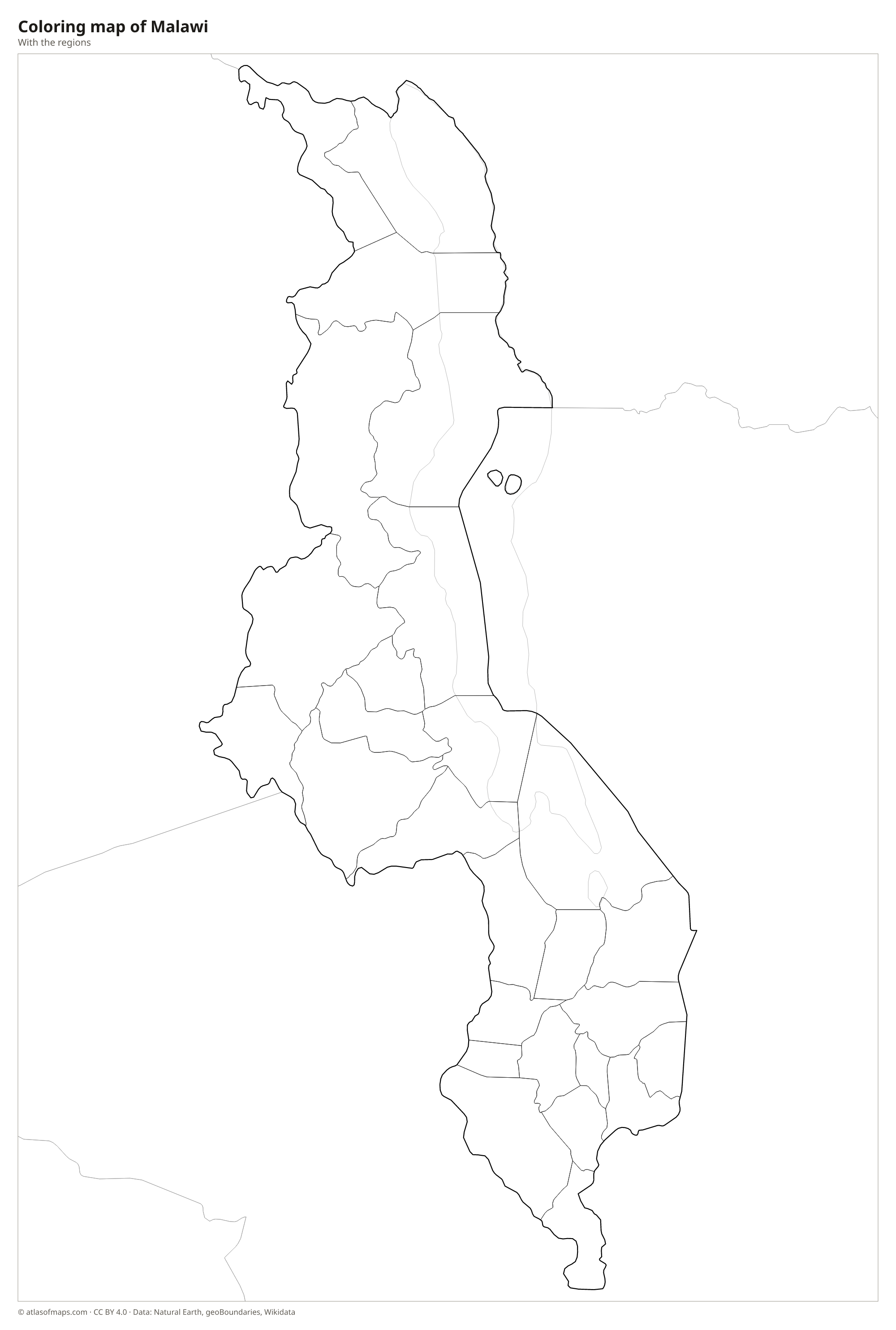 Coloring map of Malawi