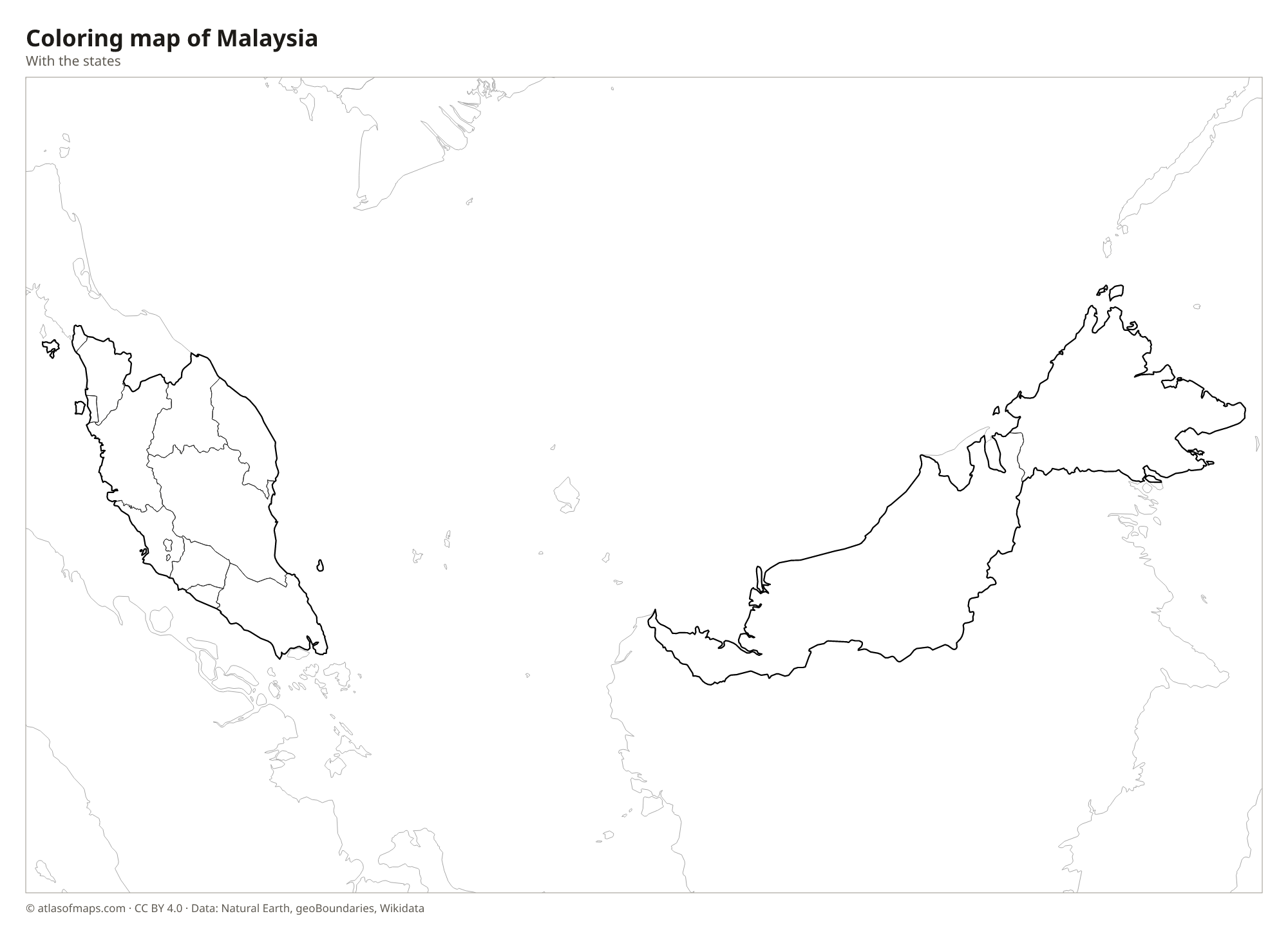 Coloring map of Malaysia