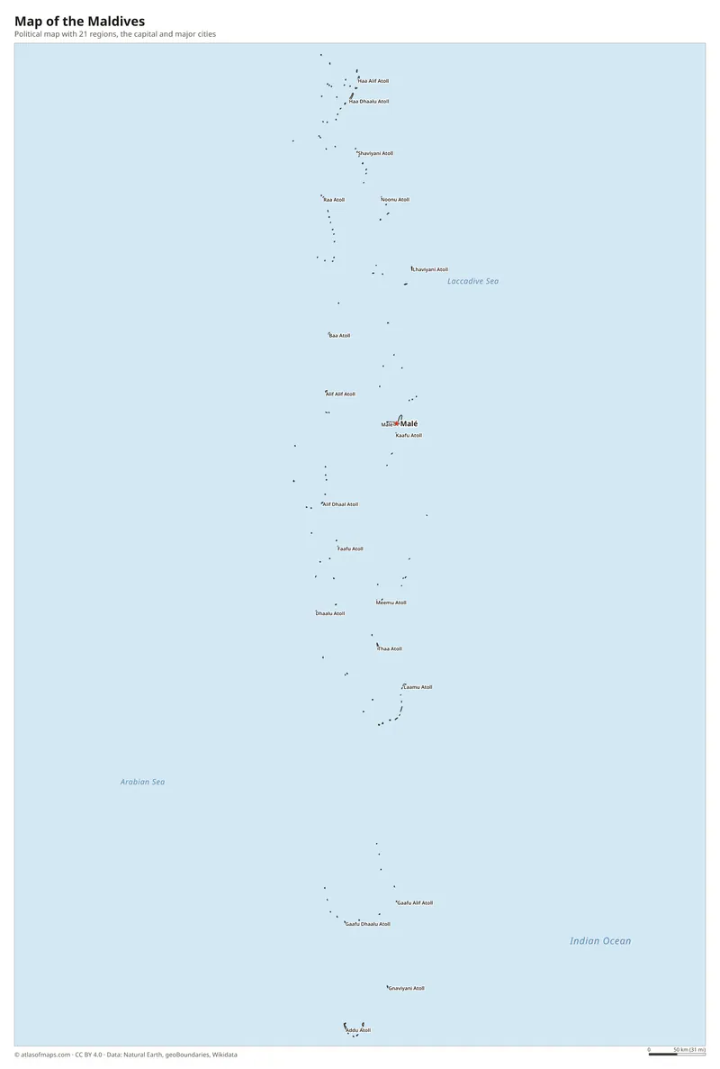 Map of the Maldives