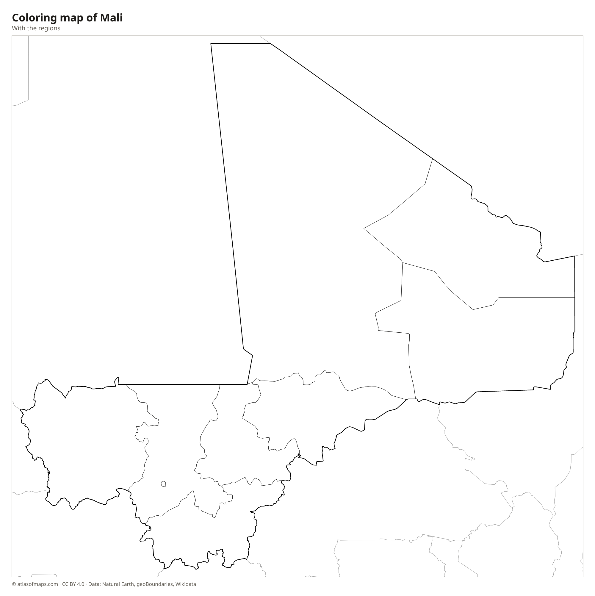 Coloring map of Mali