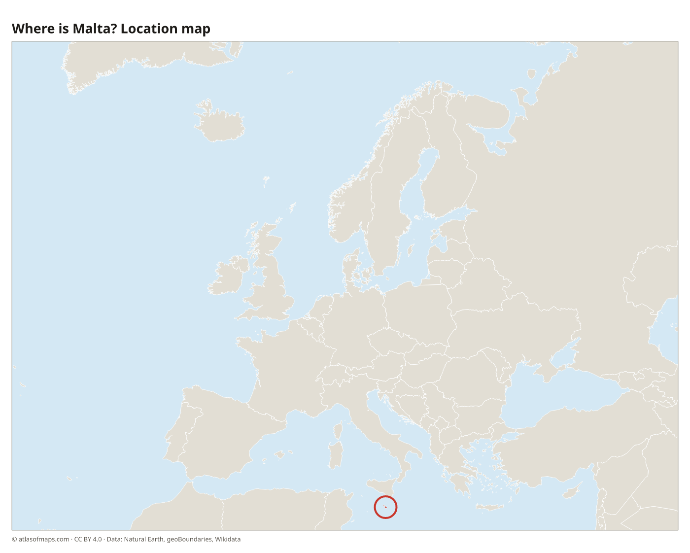 Where is Malta? Location map with Malta highlighted in red