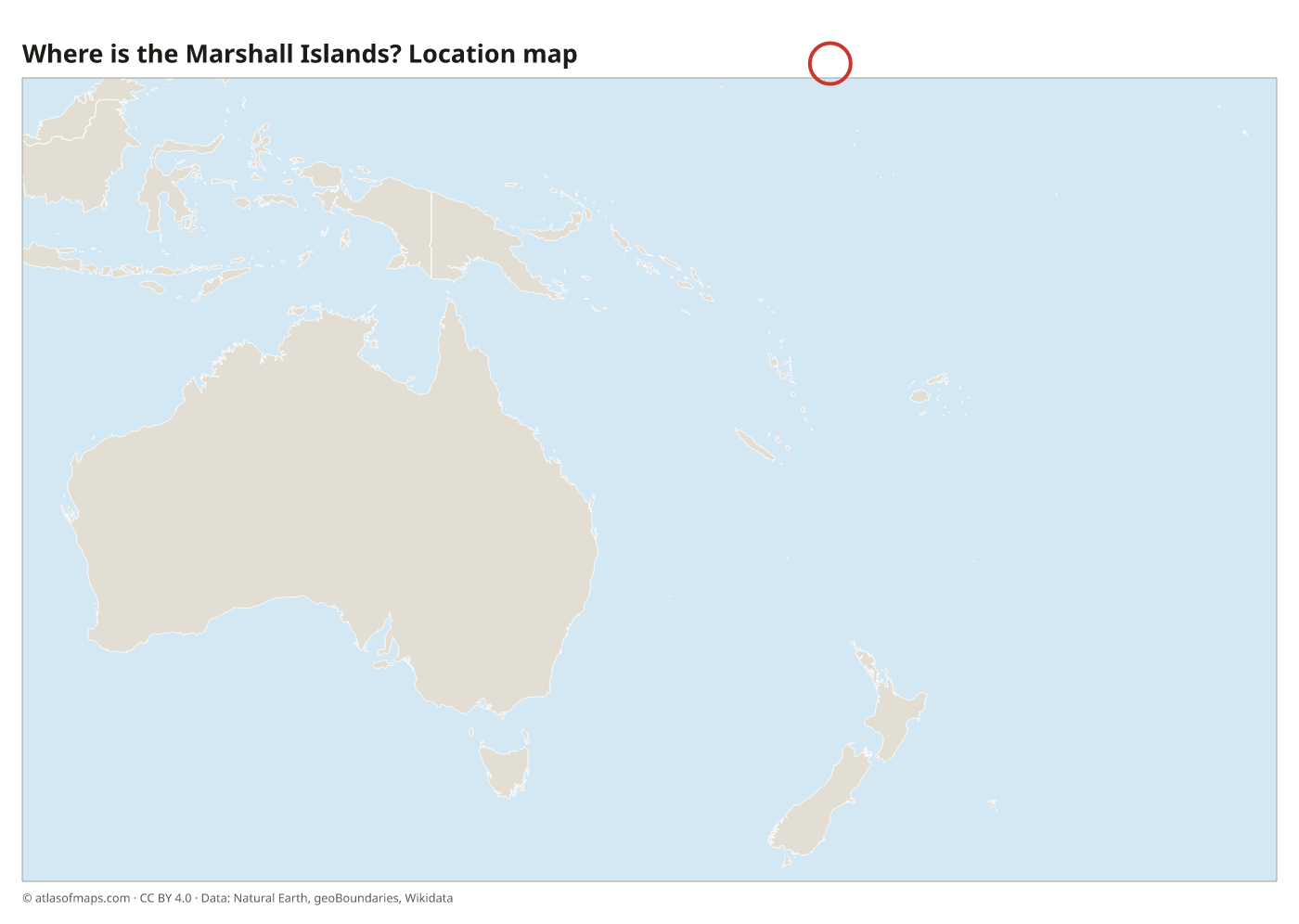 Where is the Marshall Islands? Location map with the Marshall Islands highlighted in red
