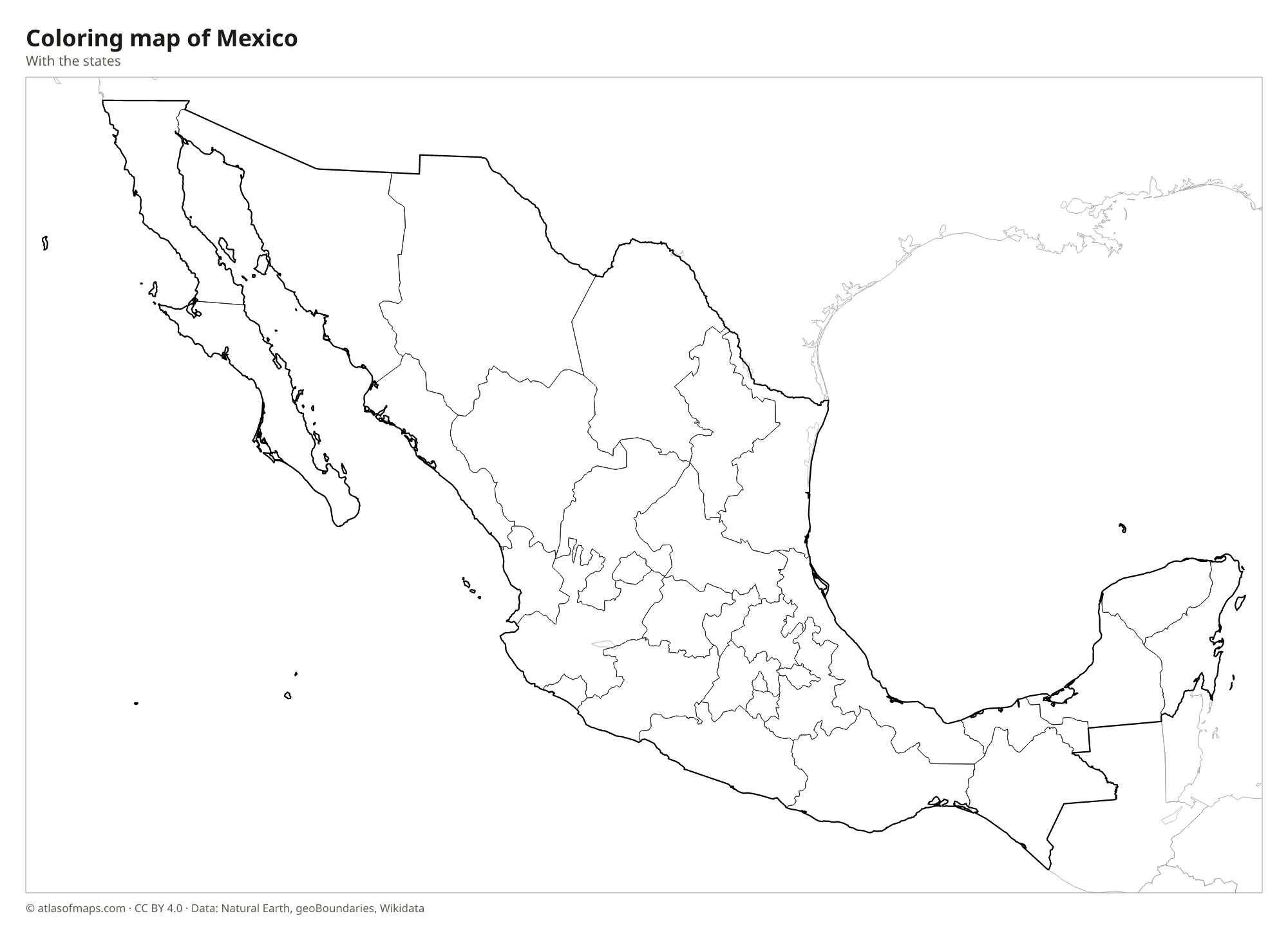 Coloring map of Mexico