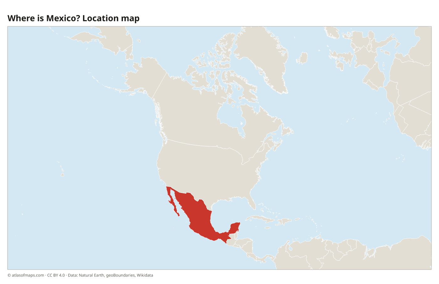 Where is Mexico? Location map with Mexico highlighted in red