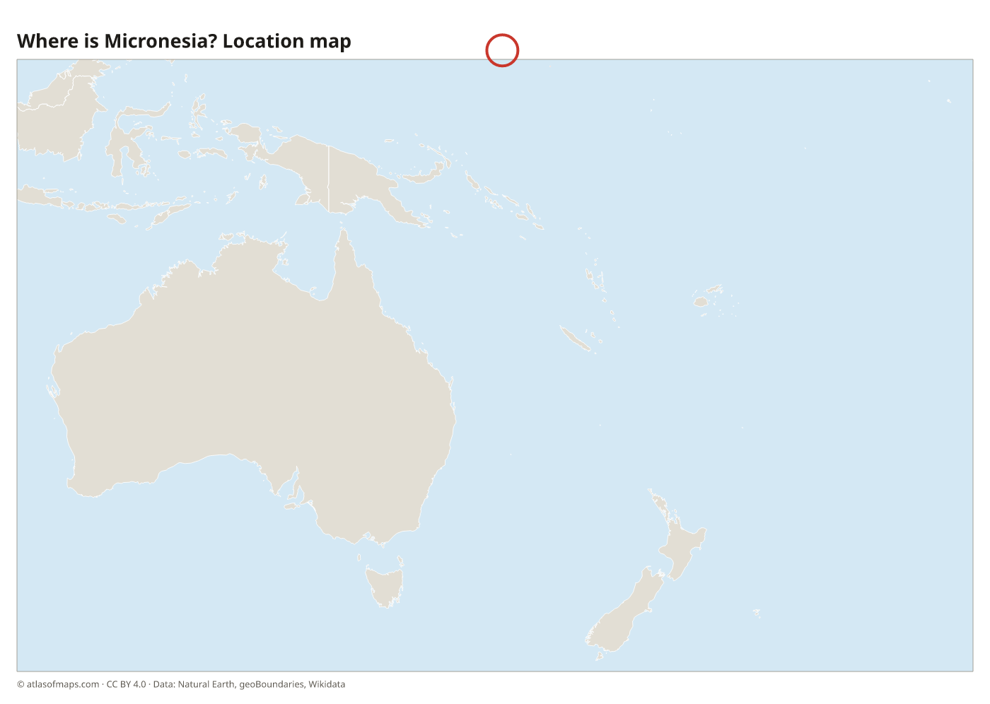 Where is Micronesia? Location map with Micronesia highlighted in red
