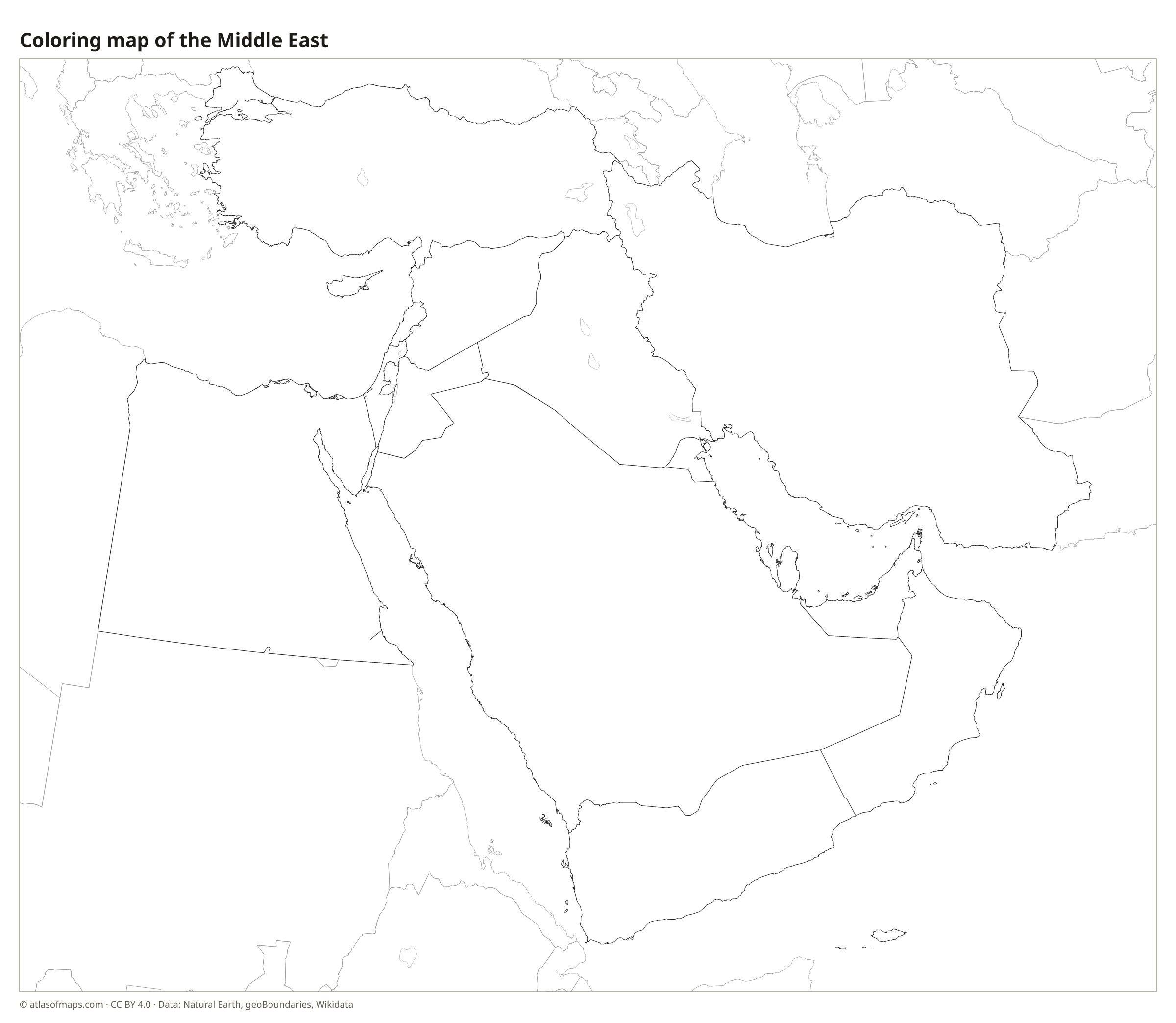 Coloring map of the Middle East