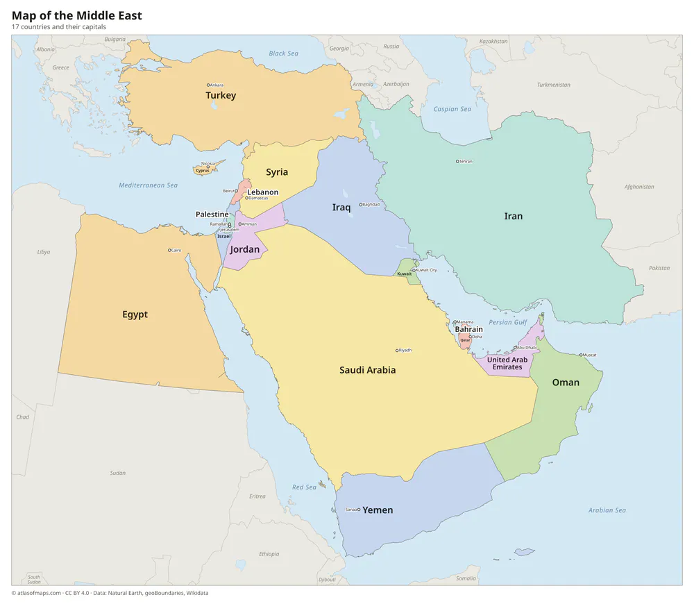 Map of the Middle East