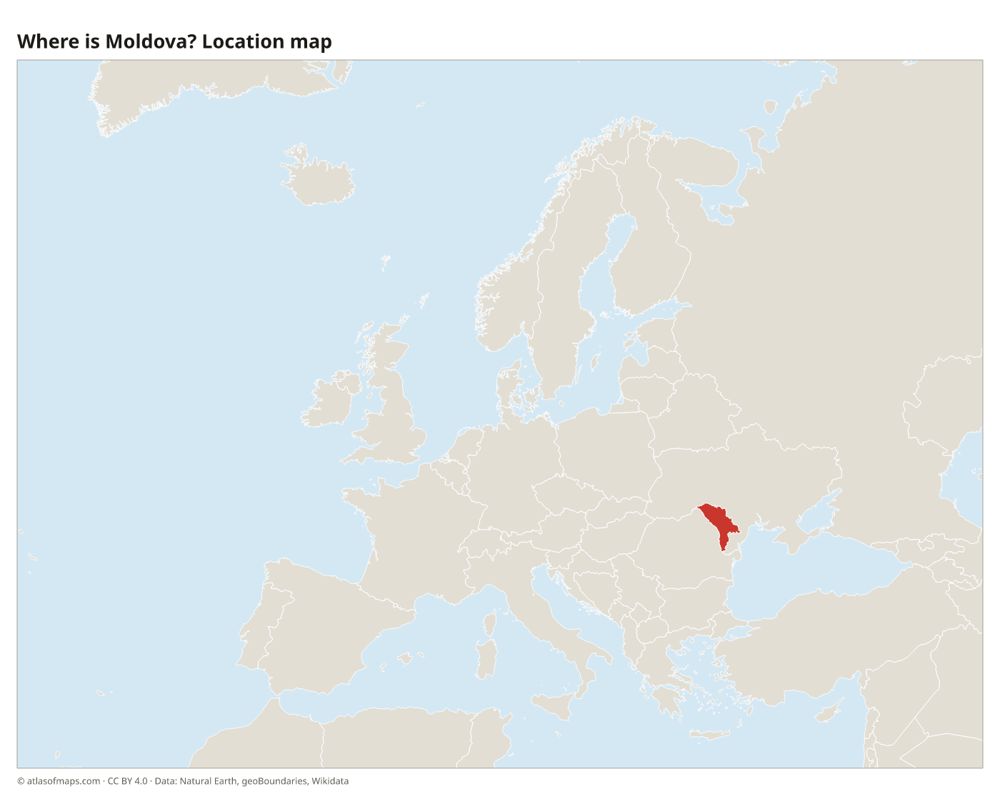 Where is Moldova? Location map with Moldova highlighted in red