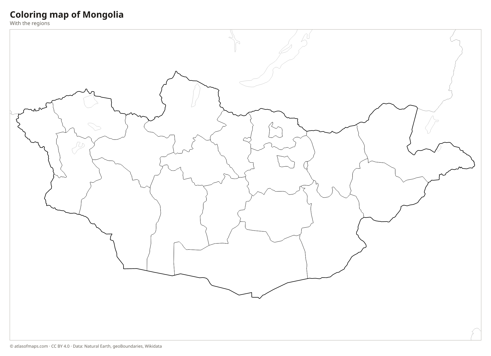 Coloring map of Mongolia