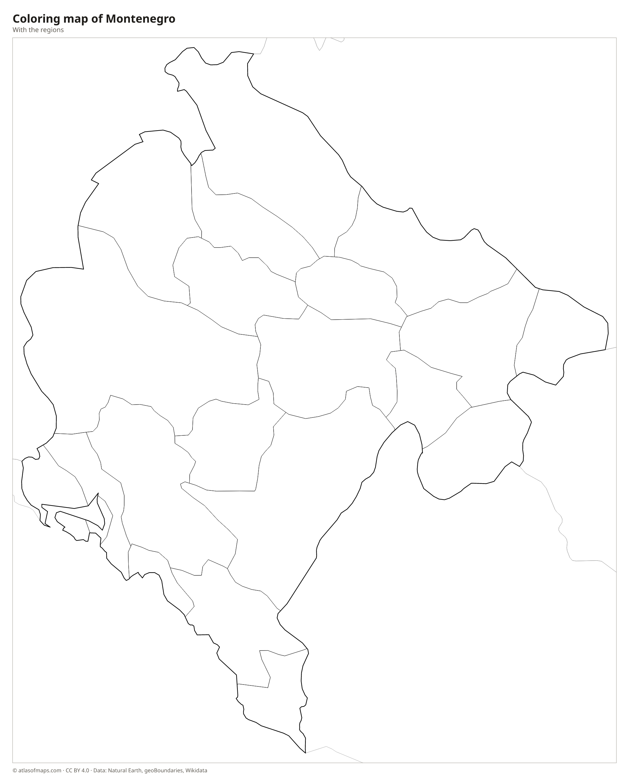 Coloring map of Montenegro
