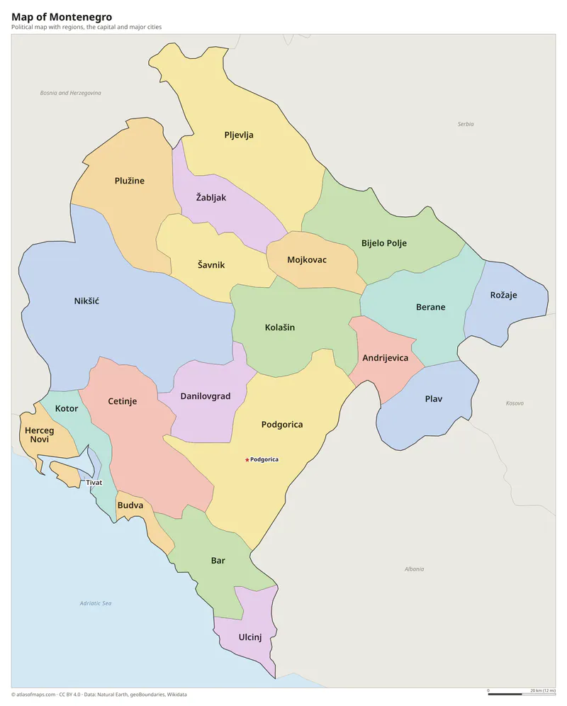 Map of Montenegro