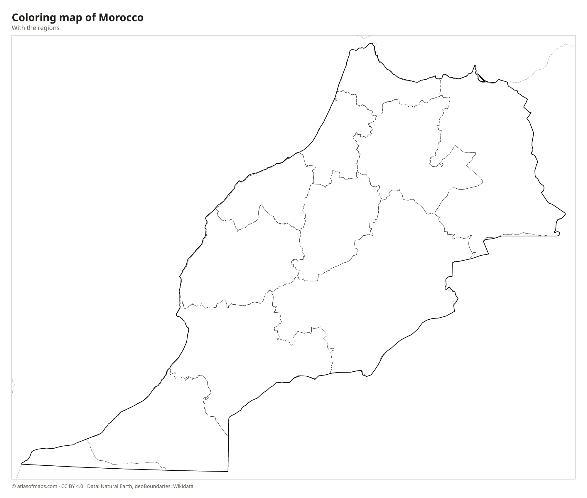 Coloring map of Morocco