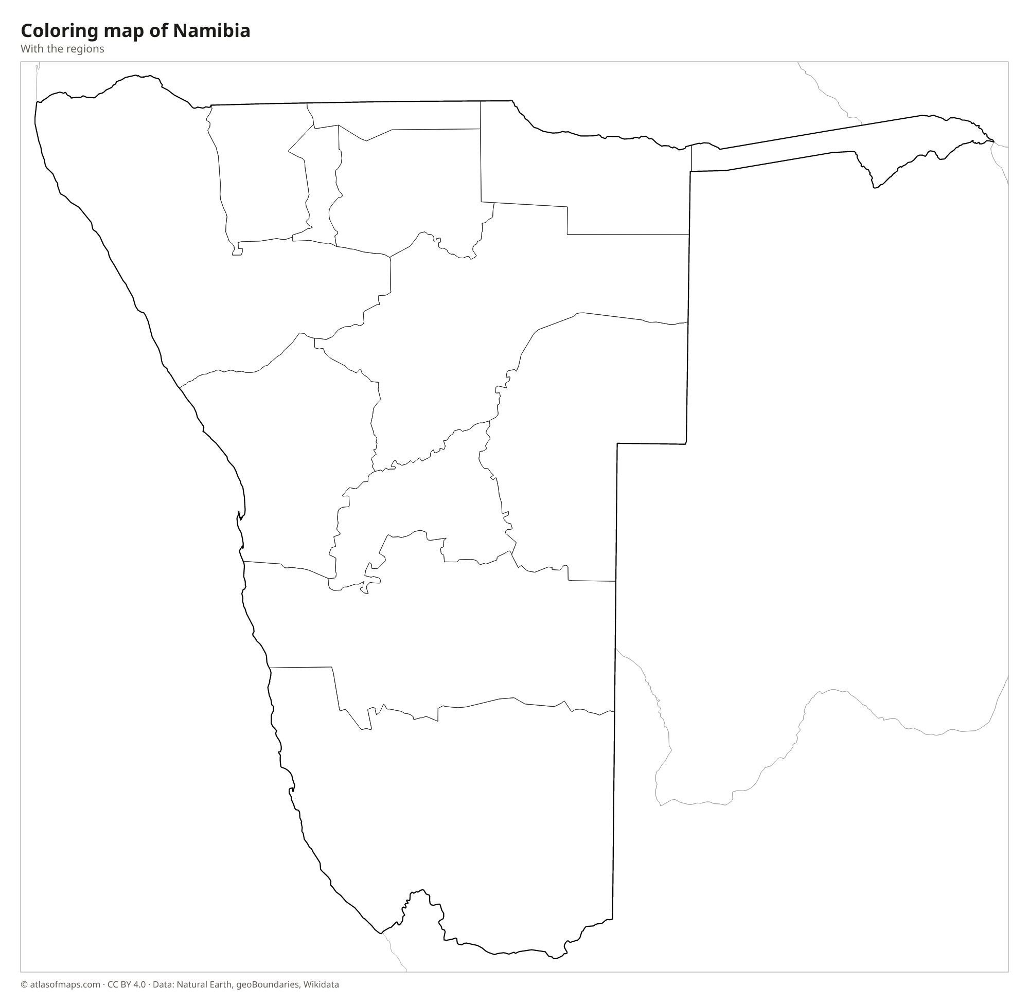 Coloring map of Namibia