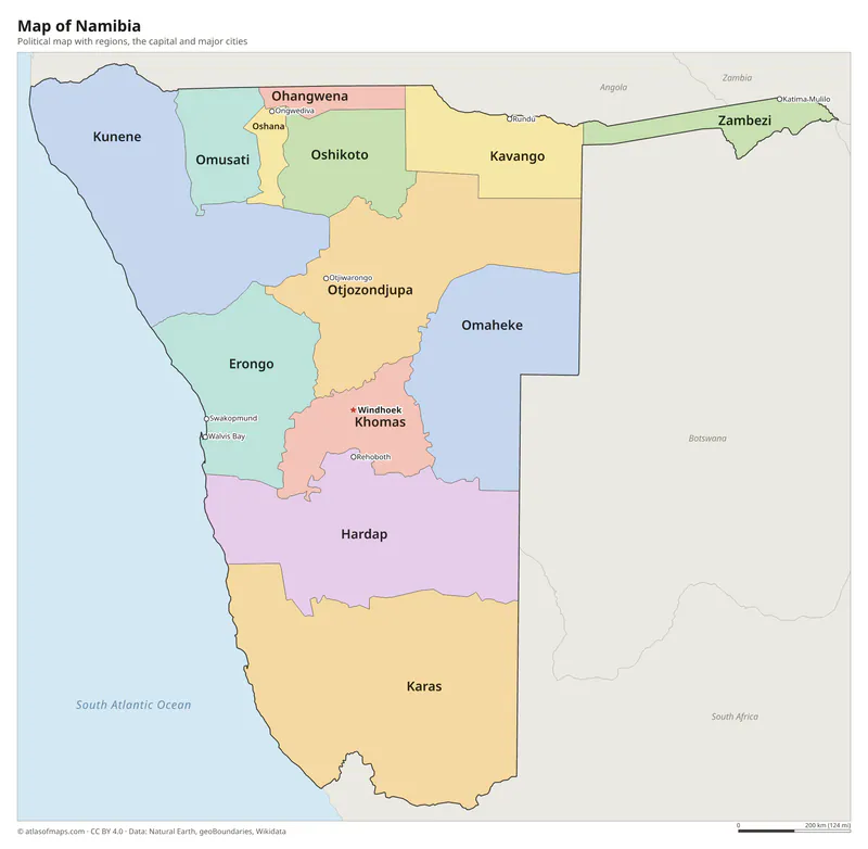 Map of Namibia