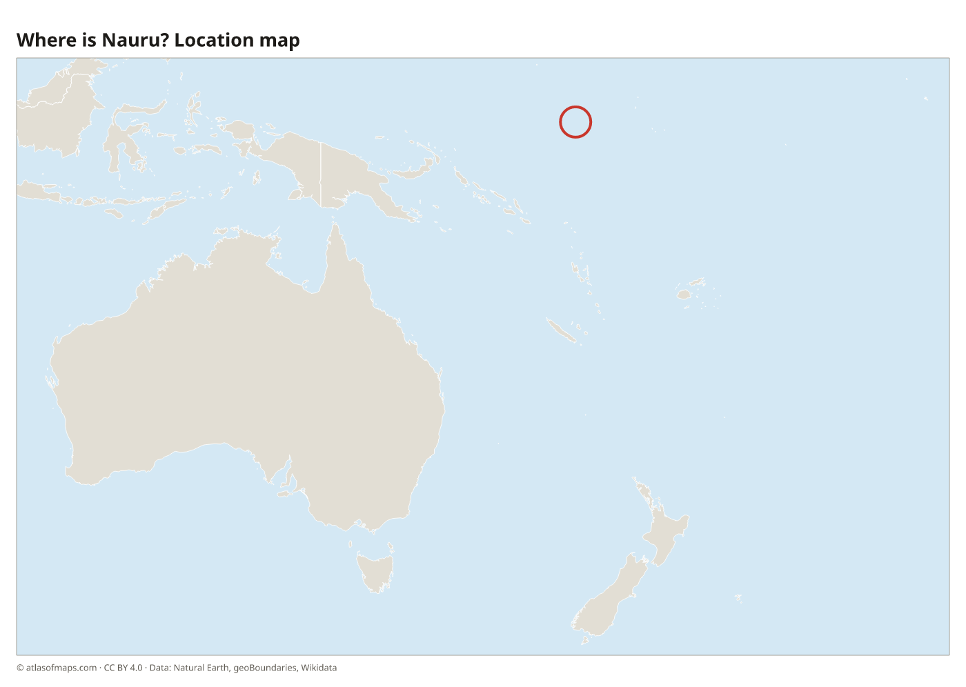 Where is Nauru? Location map with Nauru highlighted in red