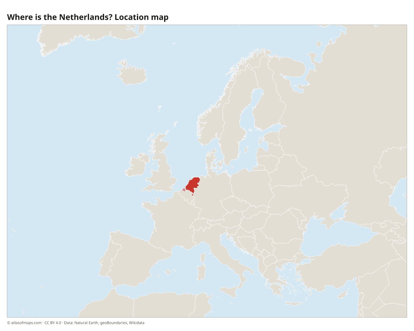 Where is the Netherlands? Location map with the Netherlands highlighted in red