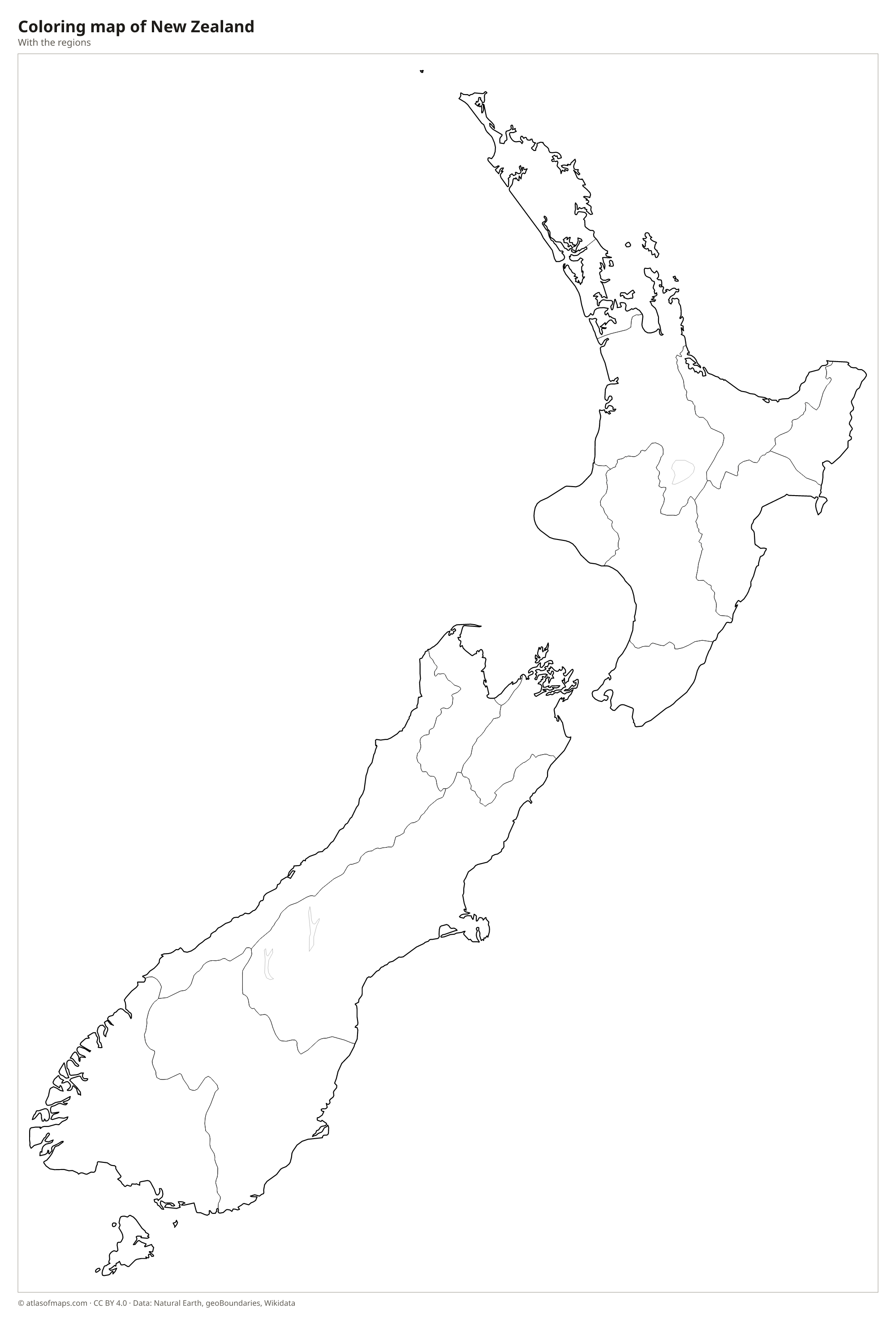 Coloring map of New Zealand