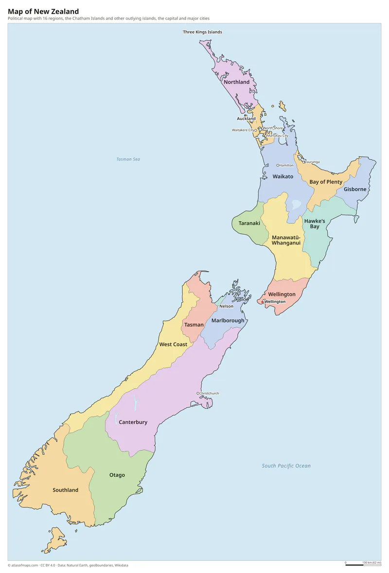 Map of New Zealand