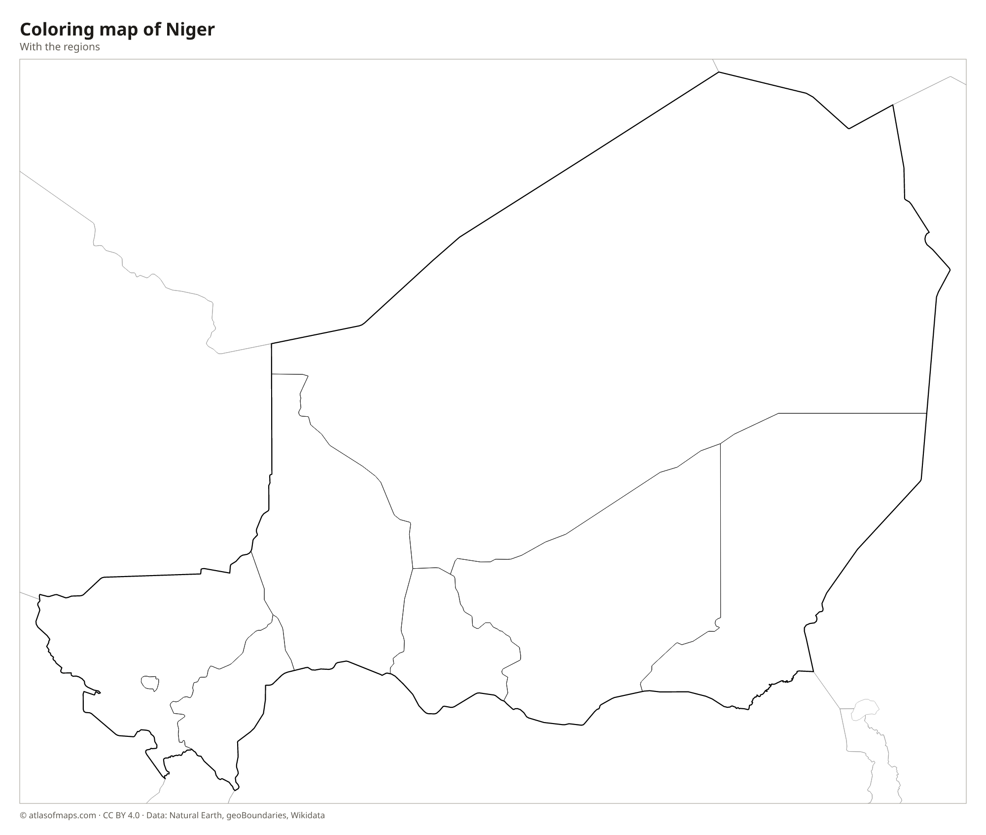 Coloring map of Niger