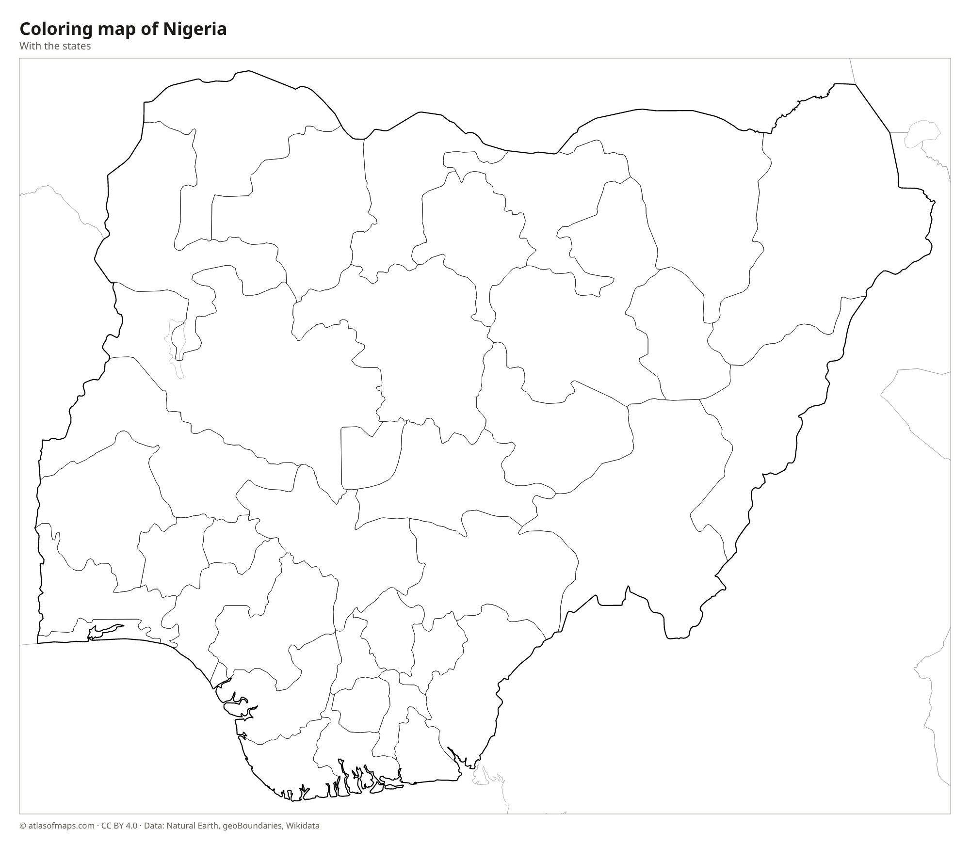 Coloring map of Nigeria
