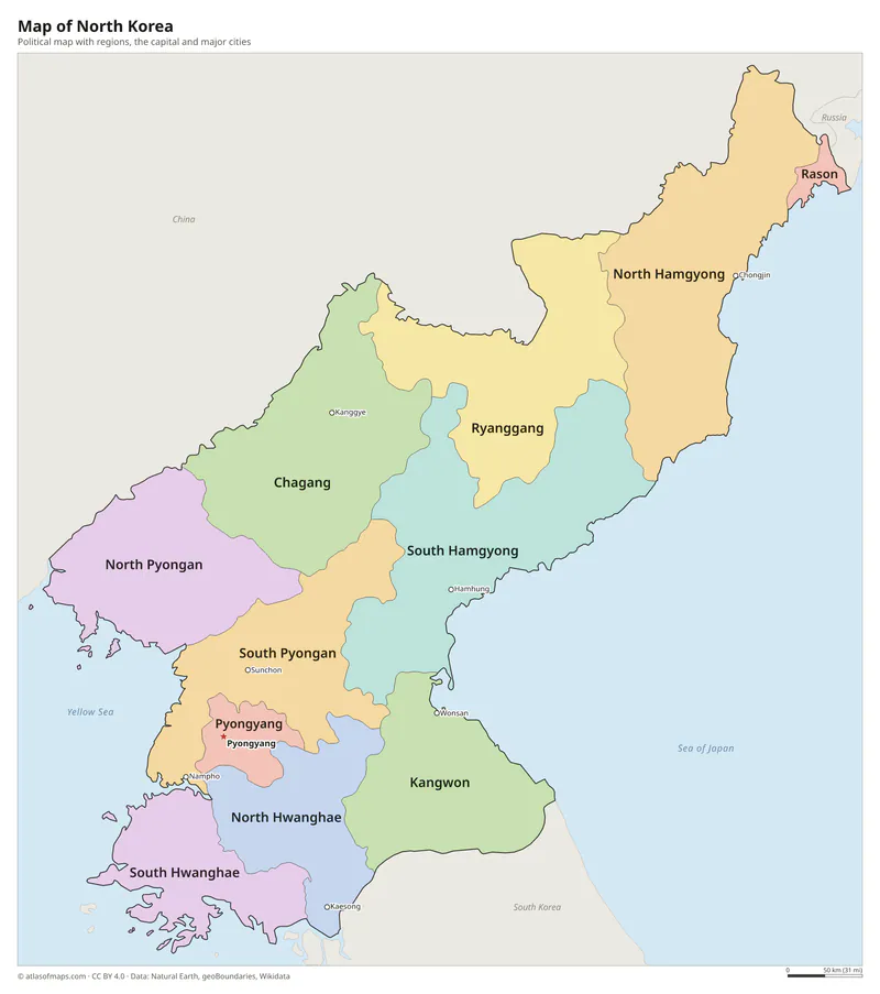 Map of North Korea