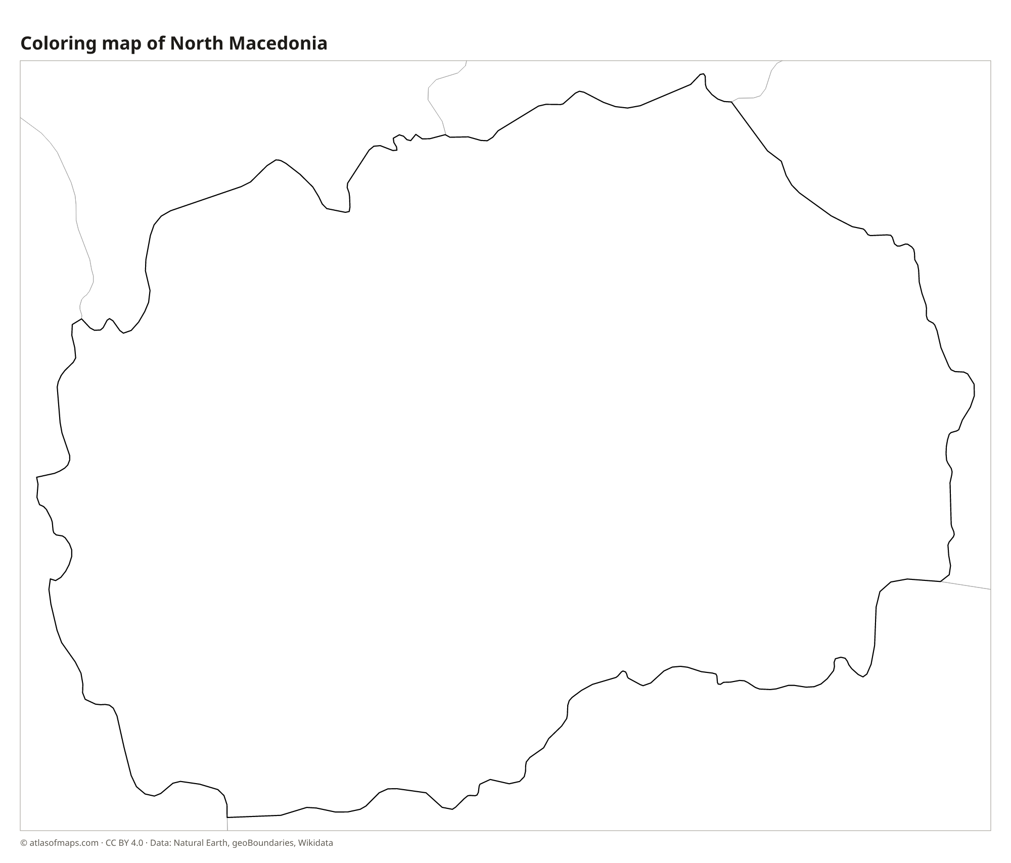 Coloring map of North Macedonia