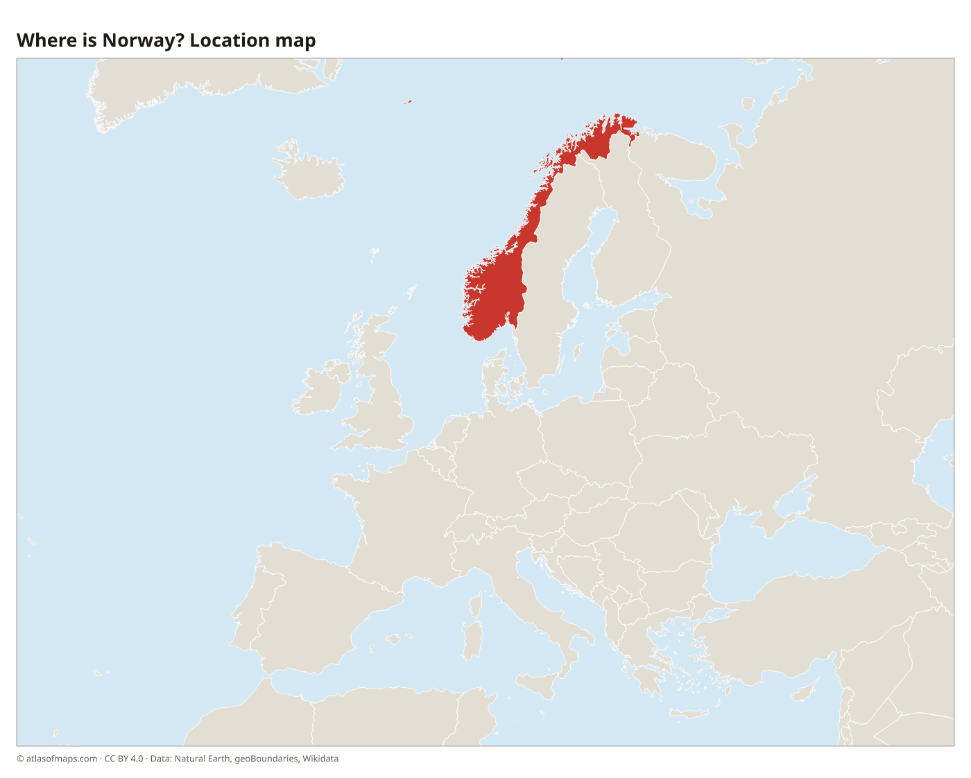 Where is Norway? Location map with Norway highlighted in red
