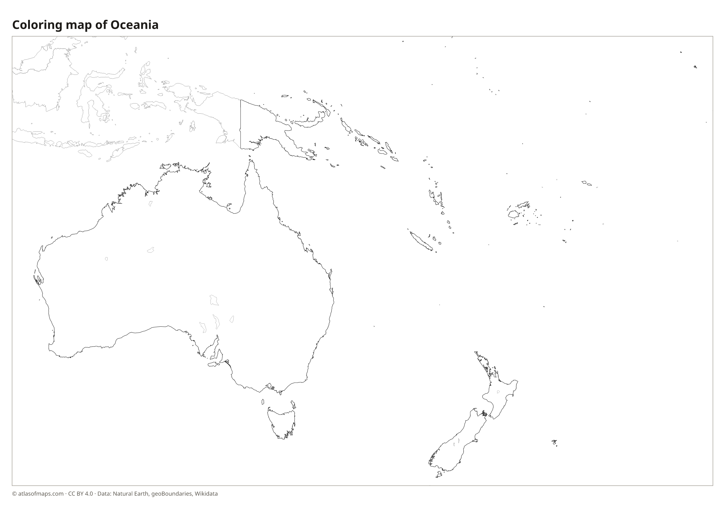Coloring map of Oceania