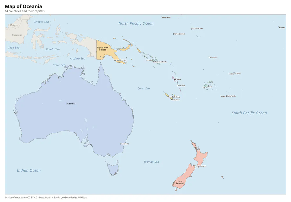 Map of Oceania