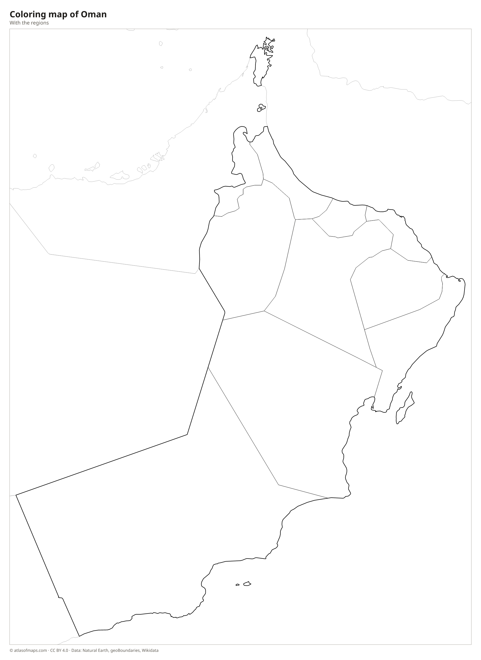 Coloring map of Oman