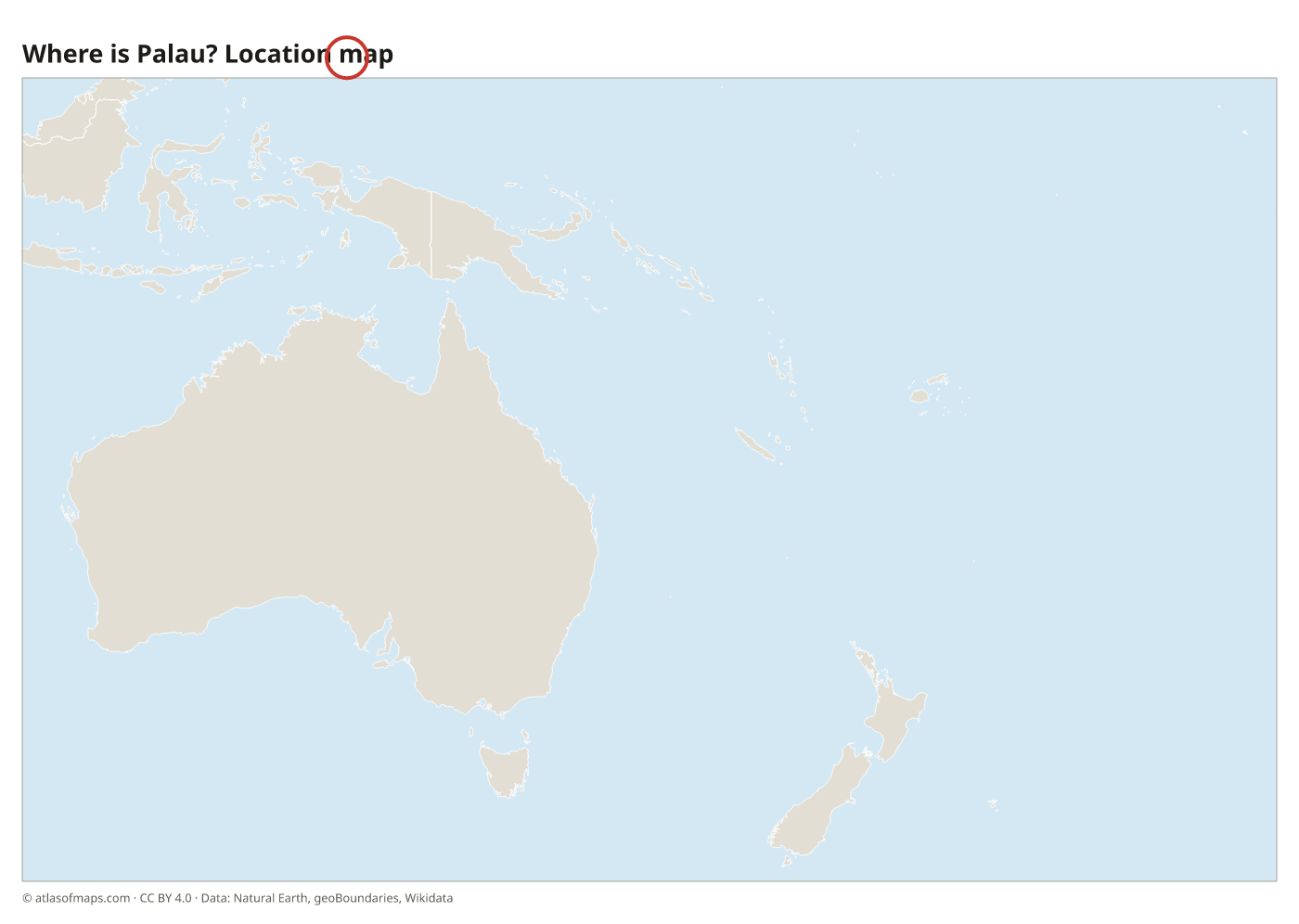 Where is Palau? Location map with Palau highlighted in red