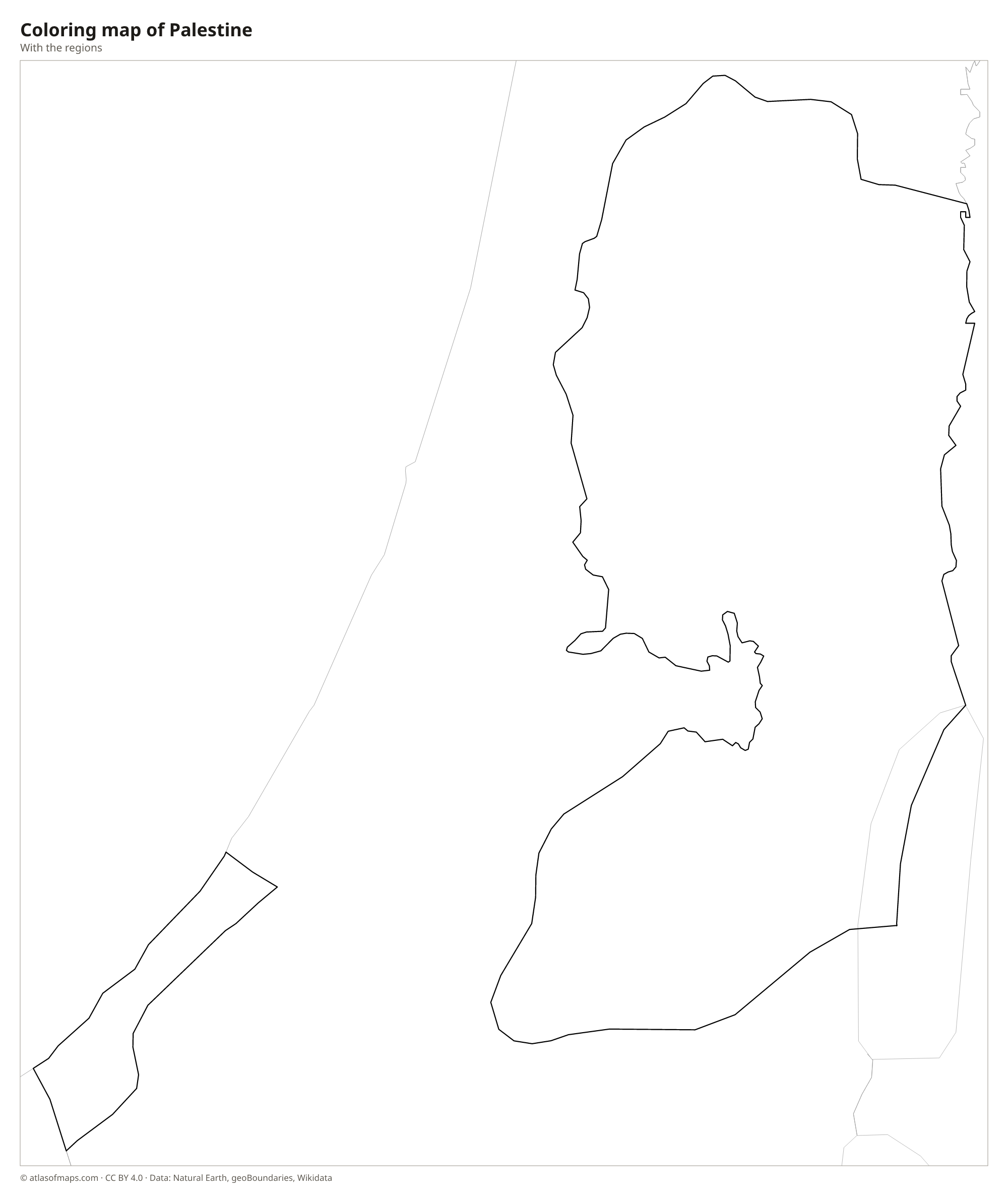 Coloring map of Palestine