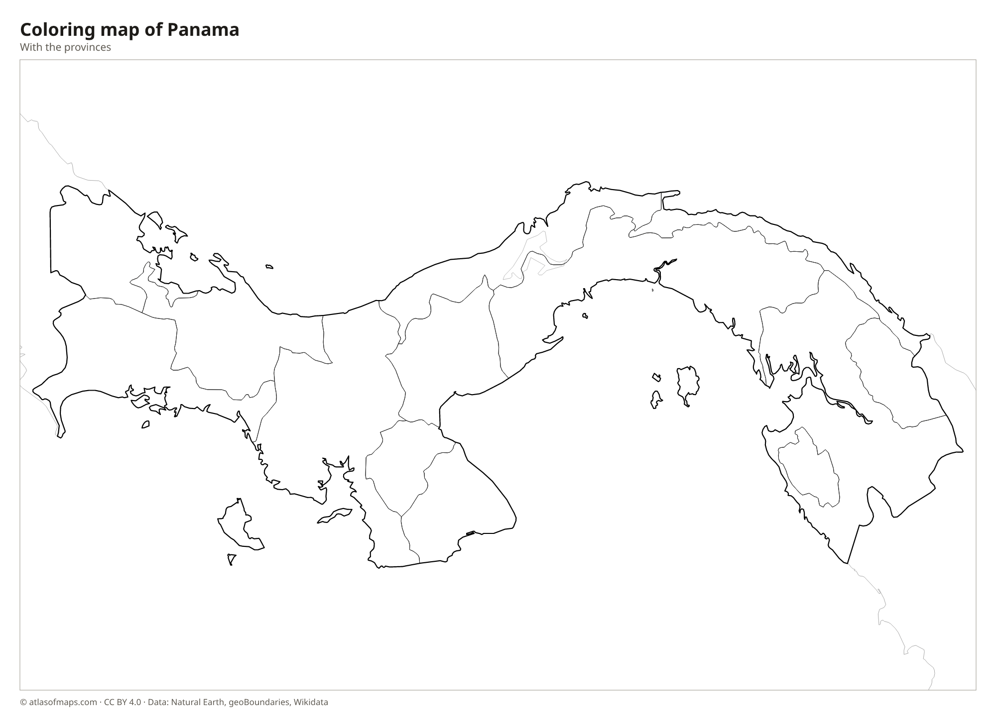 Coloring map of Panama