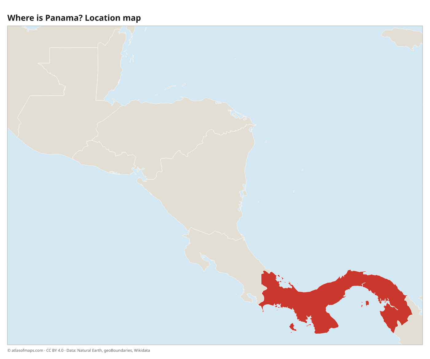 Where is Panama? Location map with Panama highlighted in red