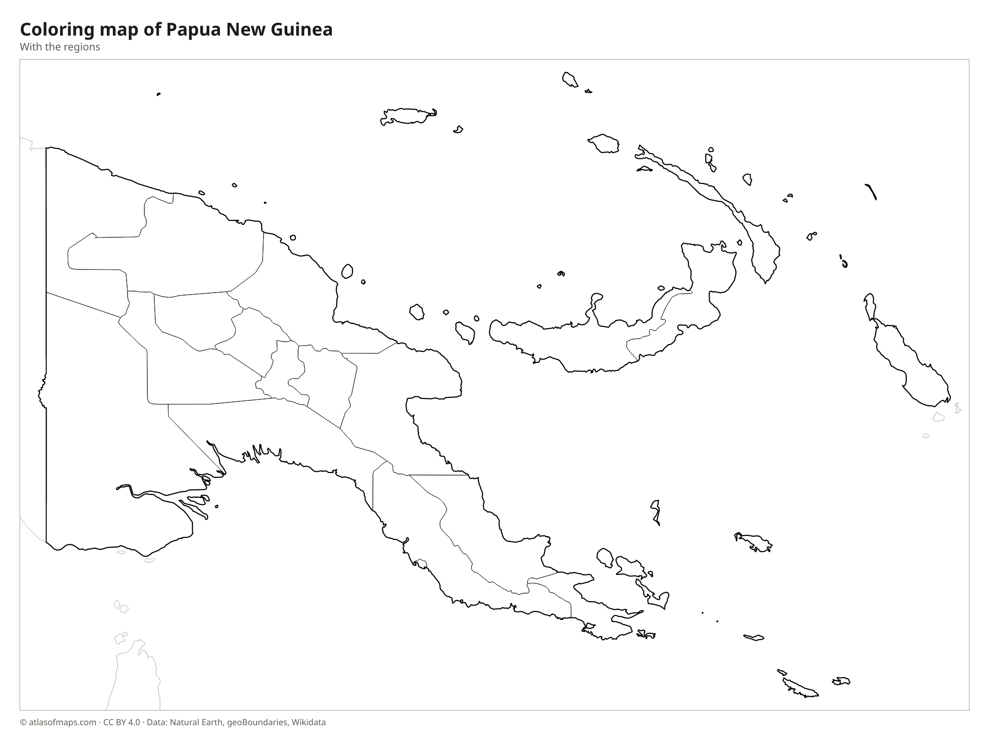 Coloring map of Papua New Guinea