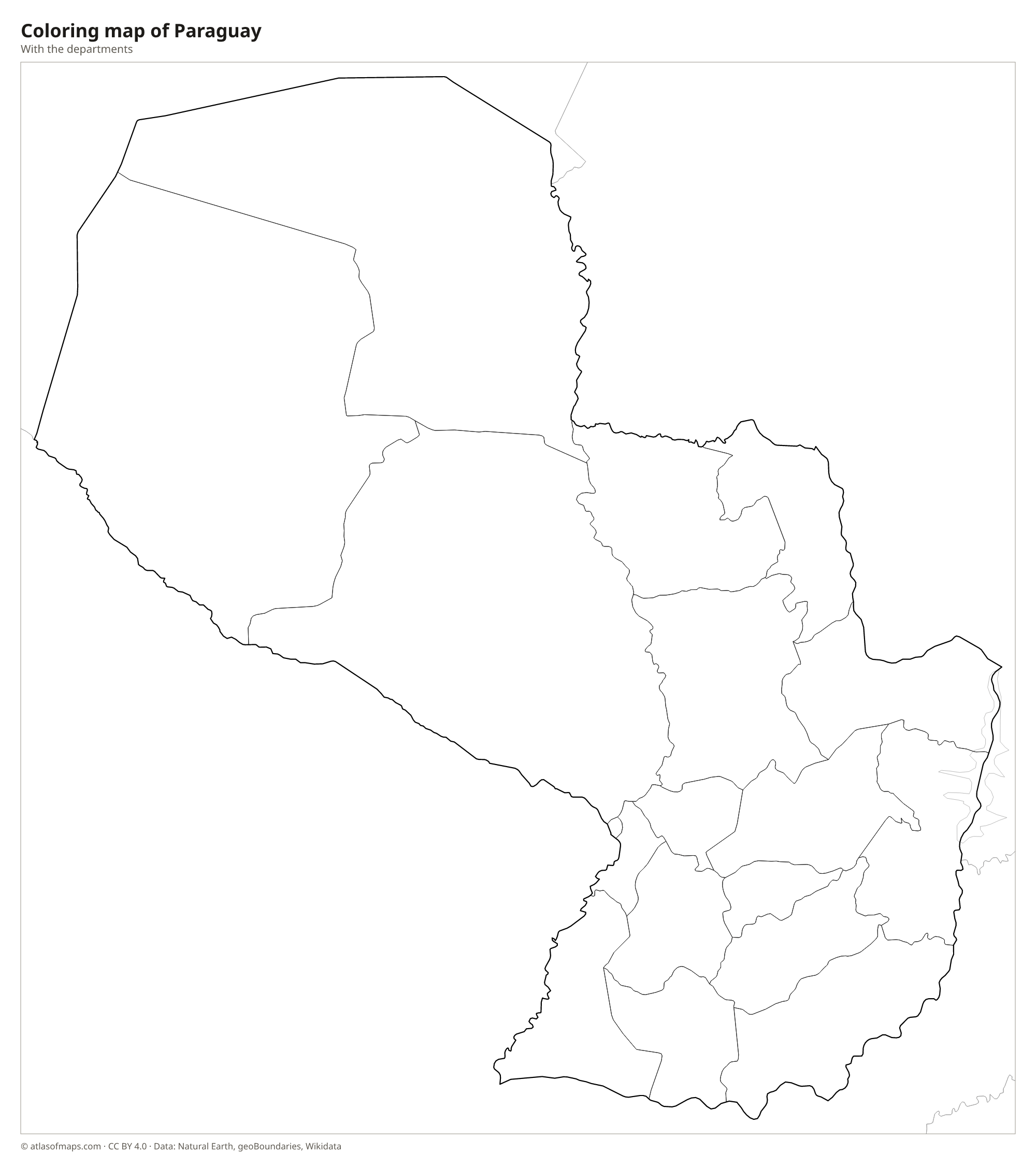 Coloring map of Paraguay