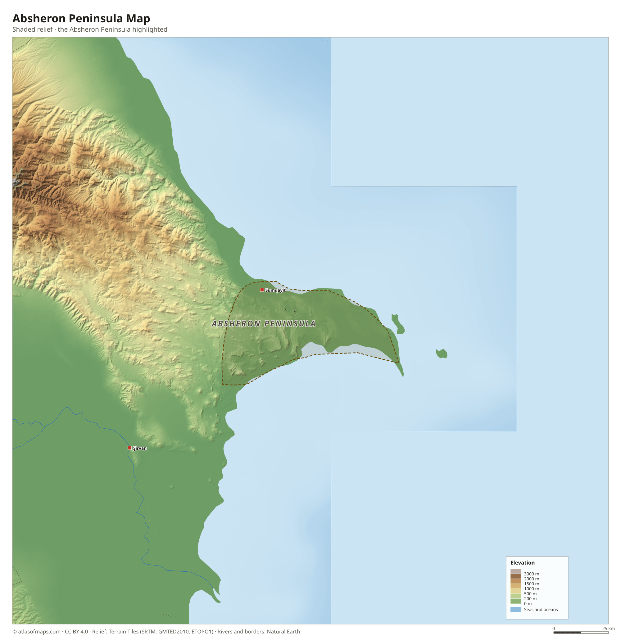 Absheron Peninsula Map