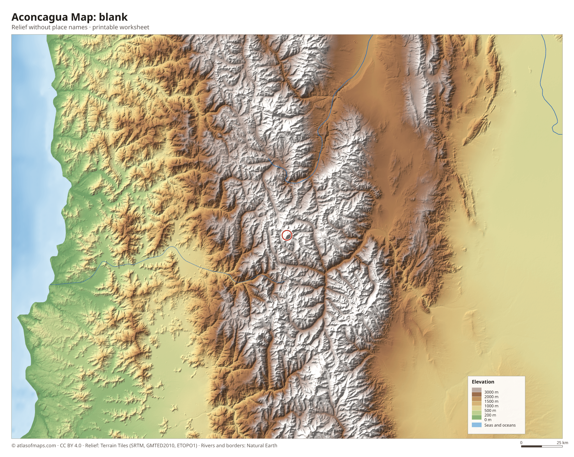 Aconcagua Map without names