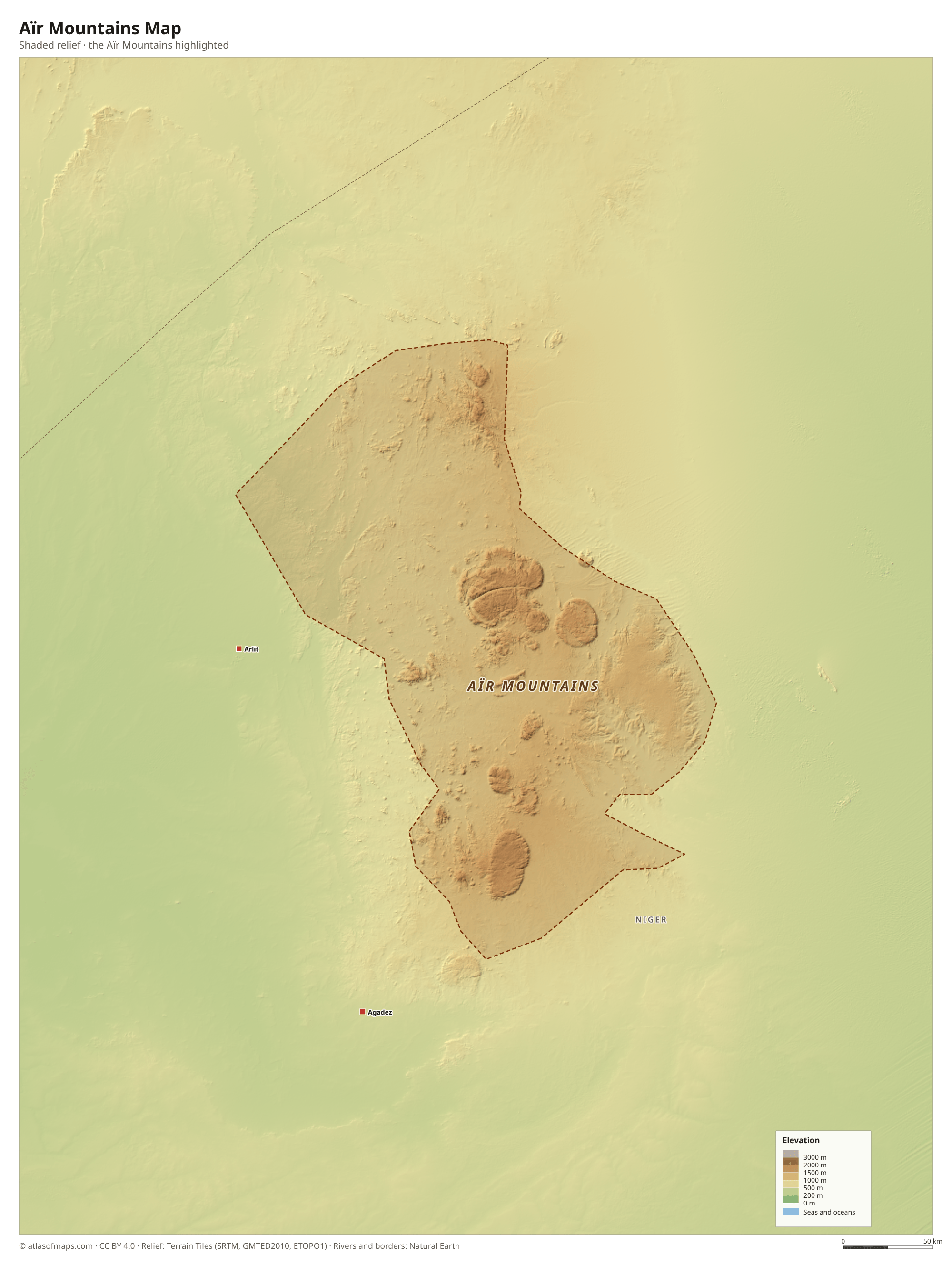 Aïr Mountains Map