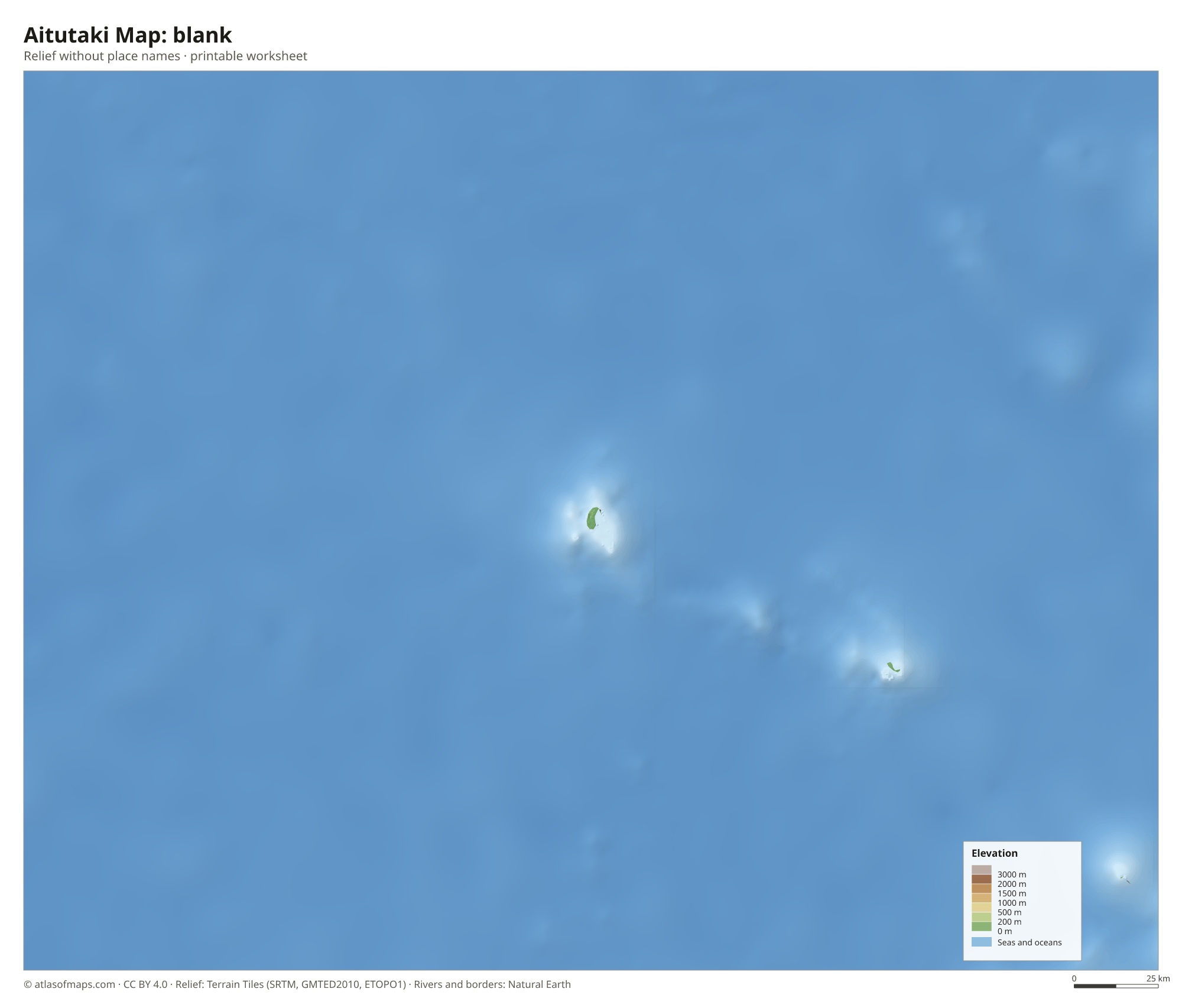 Aitutaki Map without names