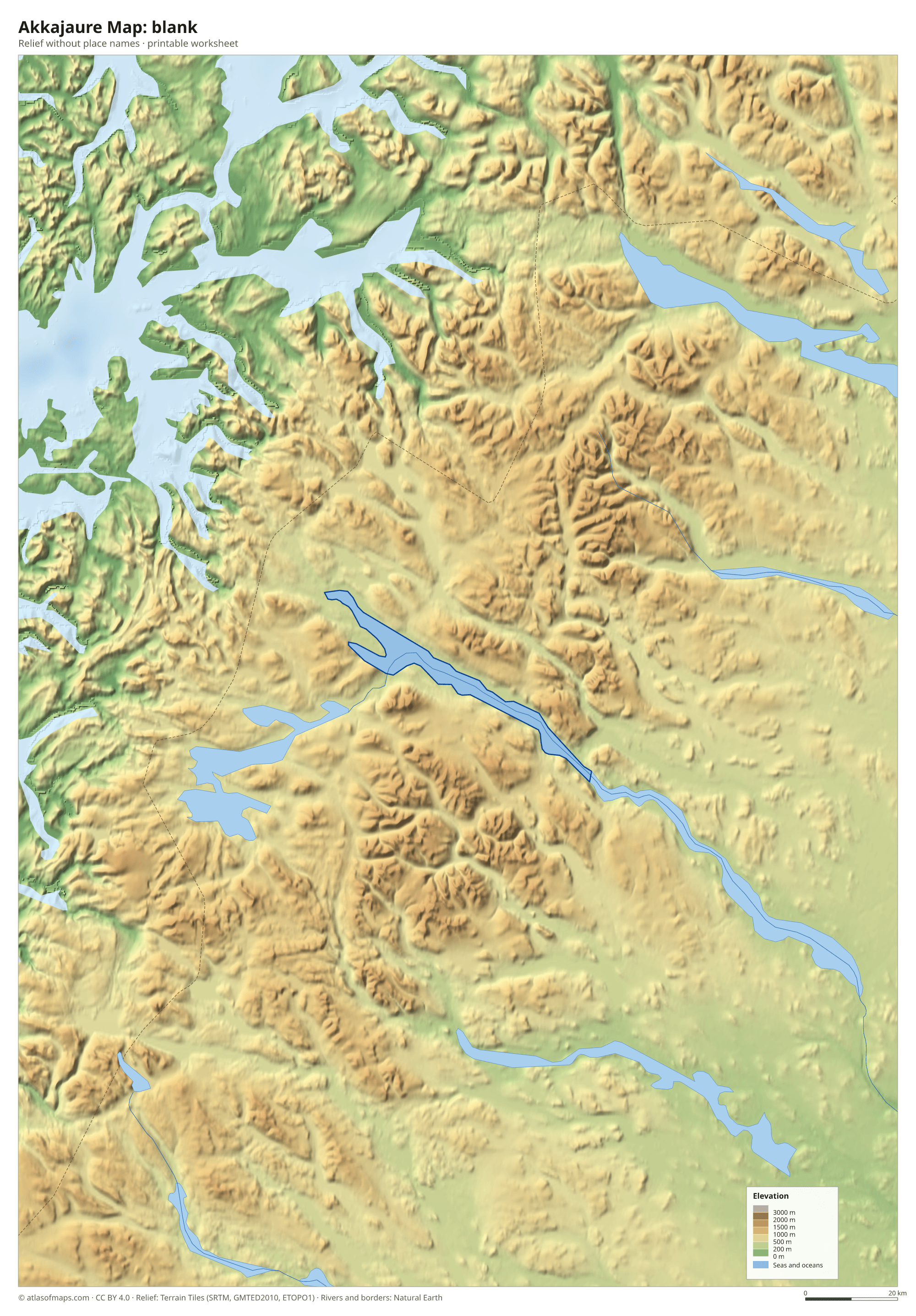 Akkajaure Map without names